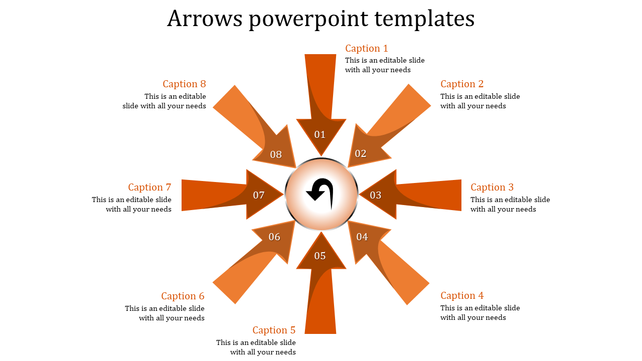 Arrows PowerPoint Templates In Circle Design Presentation